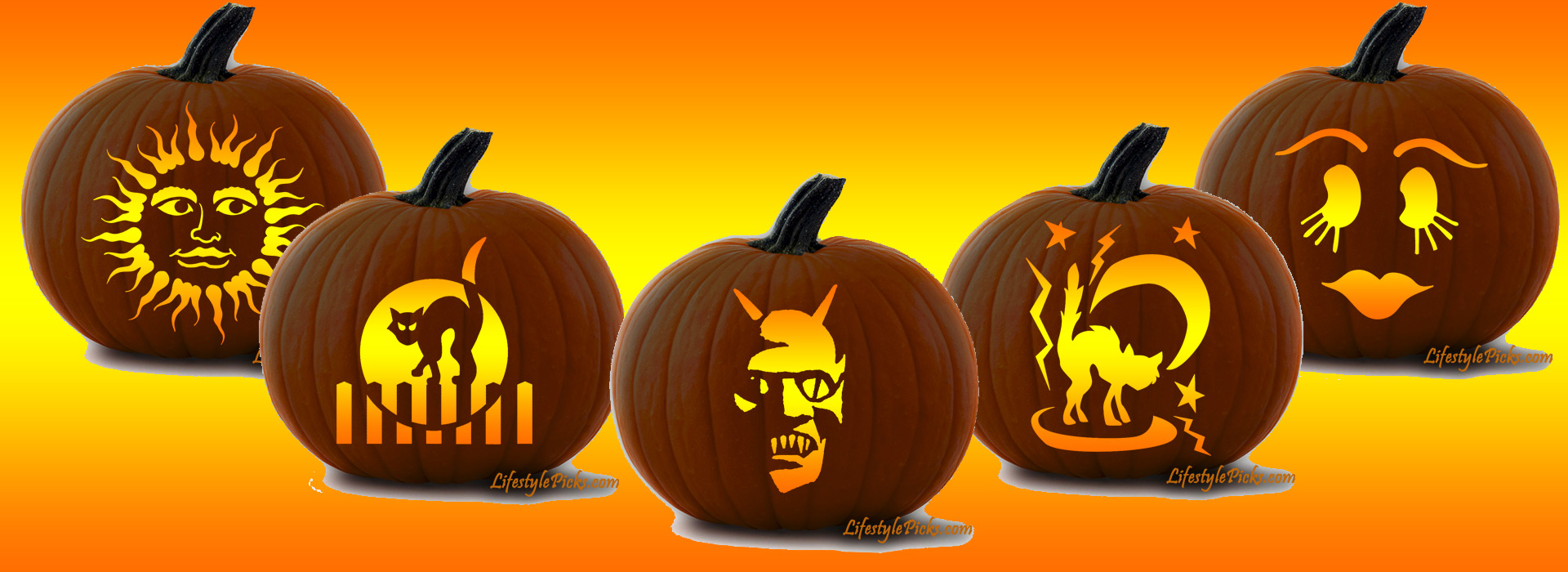 Free Pumpkin Carving Stencils - Pirate, Cat, Aztec Sun, Michael, Devil, Ghost