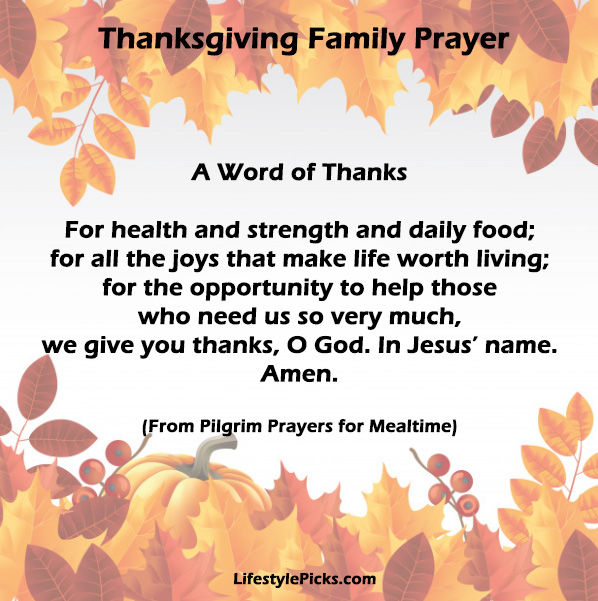 thanksgiving family prayer