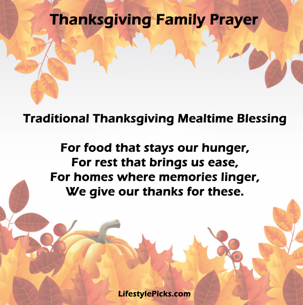 traditional thanksgiving family prayer
