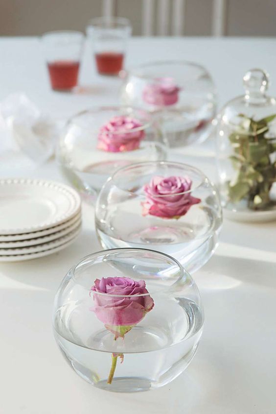 floating roses centerpiece