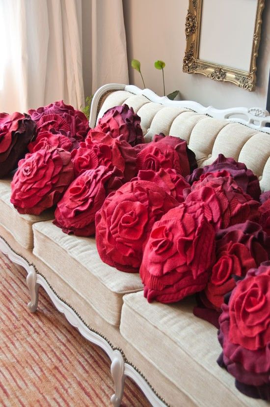 3D rose cushions