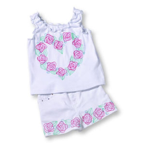 Rose Heart Fabric Paint Kids Outfit - Craft Project