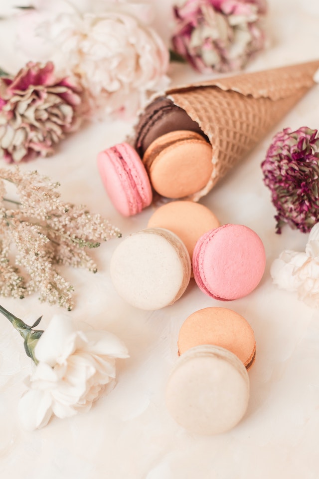 Rose water is used to flavor sweet treats such as macarons